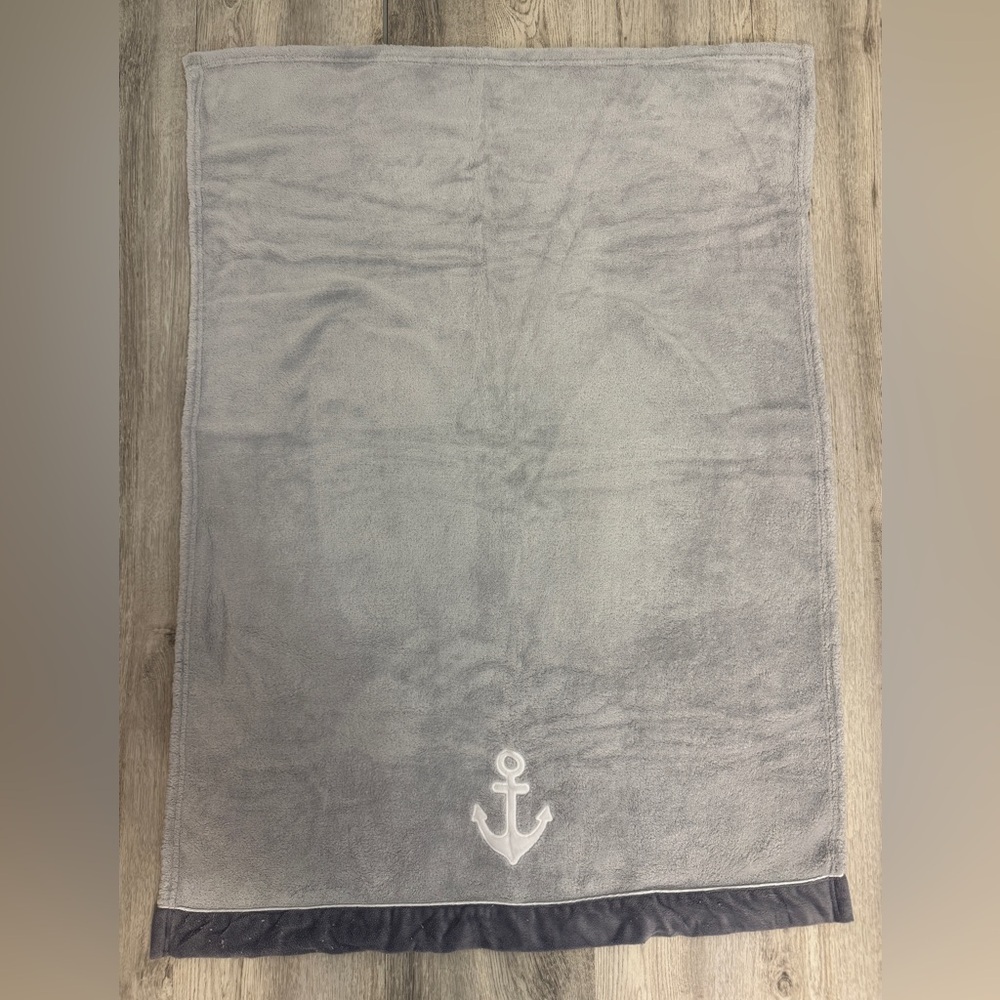 Nautica Baby Gray Anchor Blanket